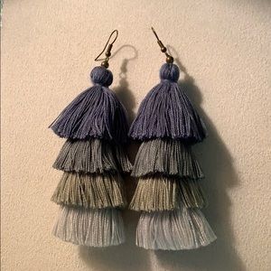 Baublebar blue and gray tassel earrings